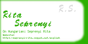 rita seprenyi business card